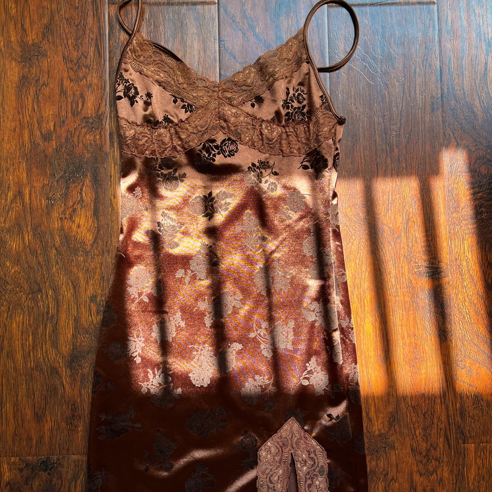 Motel Rocks COTI BODYCON DRESS IN BROWN WITH LACE. Small. Used once!